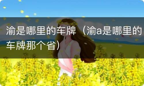 渝是哪里的车牌（渝a是哪里的车牌那个省）