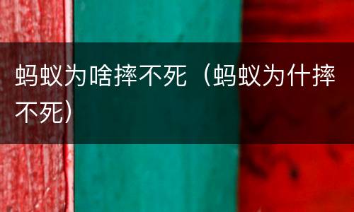 蚂蚁为啥摔不死（蚂蚁为什摔不死）