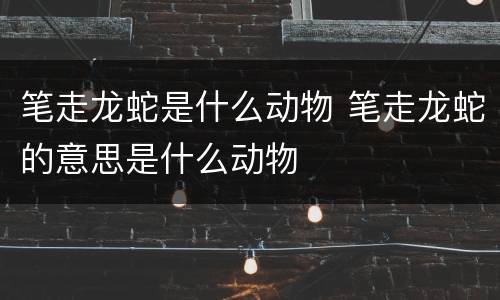 笔走龙蛇是什么动物 笔走龙蛇的意思是什么动物