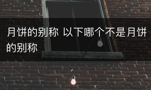 月饼的别称 以下哪个不是月饼的别称