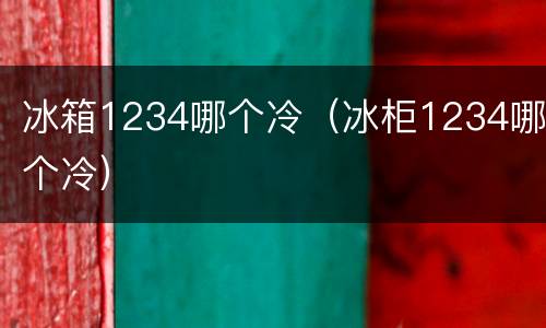 冰箱1234哪个冷（冰柜1234哪个冷）