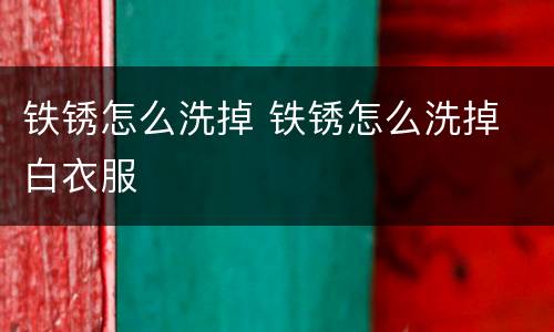 铁锈怎么洗掉 铁锈怎么洗掉 白衣服