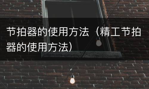 节拍器的使用方法（精工节拍器的使用方法）