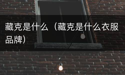 藏克是什么（藏克是什么衣服品牌）