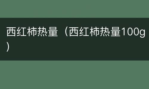 西红柿热量（西红柿热量100g）