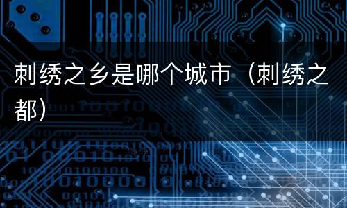 刺绣之乡是哪个城市（刺绣之都）