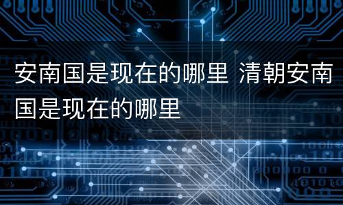 安南国是现在的哪里 清朝安南国是现在的哪里