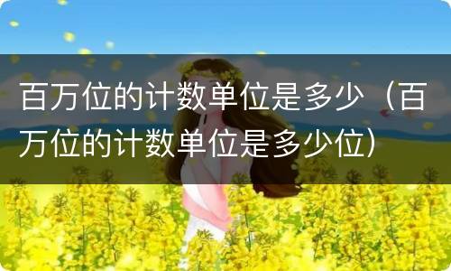 百万位的计数单位是多少（百万位的计数单位是多少位）