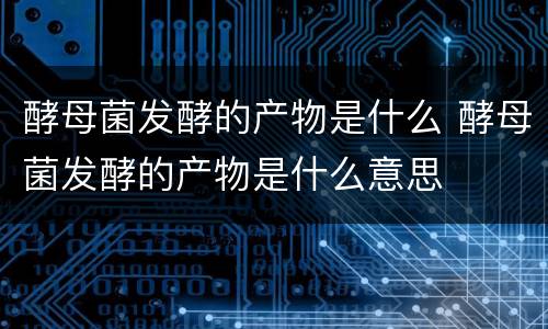 酵母菌发酵的产物是什么 酵母菌发酵的产物是什么意思
