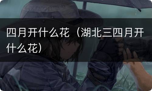 四月开什么花（湖北三四月开什么花）