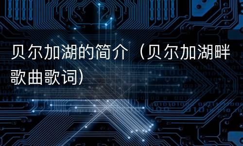 贝尔加湖的简介（贝尔加湖畔歌曲歌词）