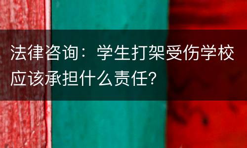 法律咨询：学生打架受伤学校应该承担什么责任？