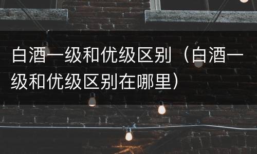 白酒一级和优级区别（白酒一级和优级区别在哪里）