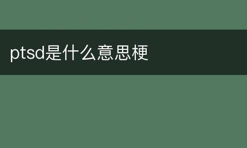 ptsd是什么意思梗