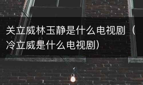 关立威林玉静是什么电视剧（冷立威是什么电视剧）