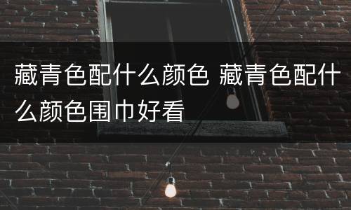 藏青色配什么颜色 藏青色配什么颜色围巾好看