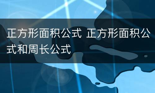 正方形面积公式 正方形面积公式和周长公式