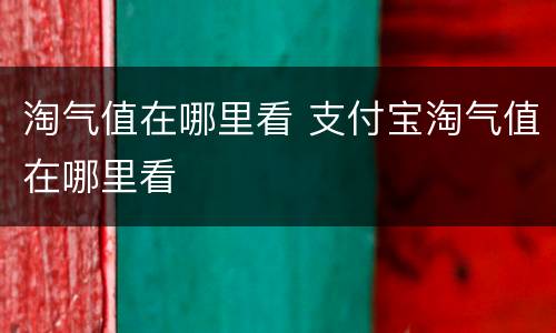 淘气值在哪里看 支付宝淘气值在哪里看