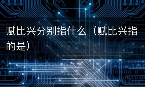 赋比兴分别指什么（赋比兴指的是）
