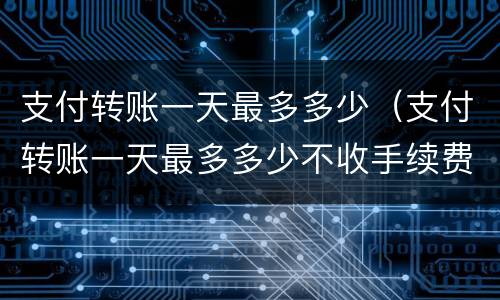 支付转账一天最多多少（支付转账一天最多多少不收手续费）