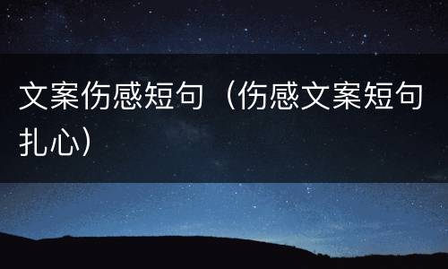 文案伤感短句（伤感文案短句扎心）