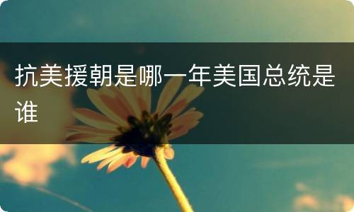 抗美援朝是哪一年美国总统是谁