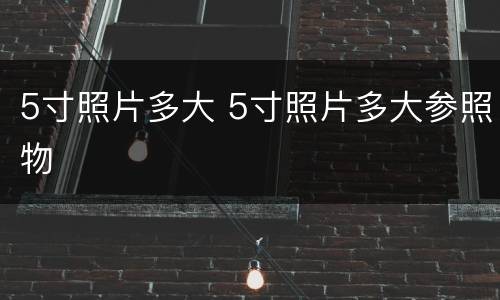 5寸照片多大 5寸照片多大参照物