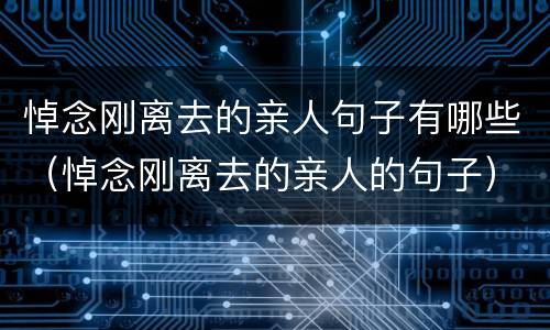 悼念刚离去的亲人句子有哪些（悼念刚离去的亲人的句子）