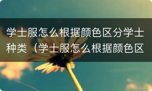 学士服怎么根据颜色区分学士种类（学士服怎么根据颜色区分学士种类图片）
