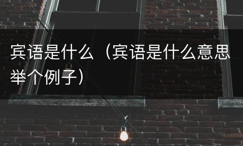 宾语是什么（宾语是什么意思举个例子）