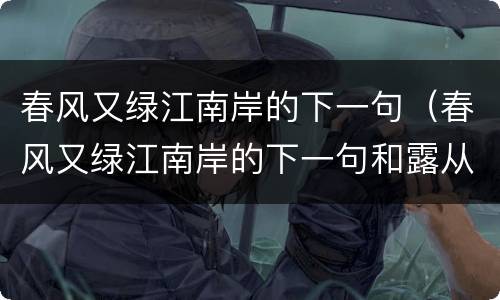 春风又绿江南岸的下一句（春风又绿江南岸的下一句和露从今夜白的下一句）