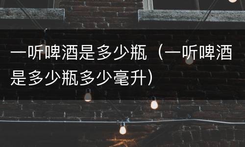 一听啤酒是多少瓶（一听啤酒是多少瓶多少毫升）