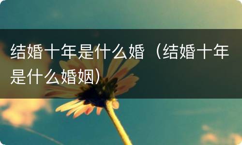结婚十年是什么婚（结婚十年是什么婚姻）