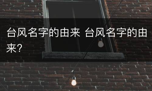 台风名字的由来 台风名字的由来?