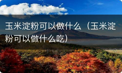 玉米淀粉可以做什么（玉米淀粉可以做什么吃）