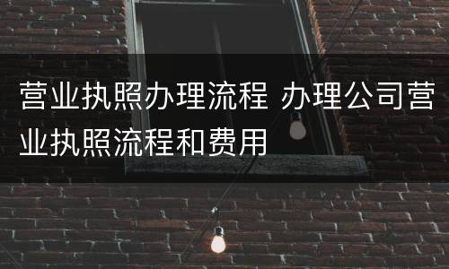 营业执照办理流程 办理公司营业执照流程和费用