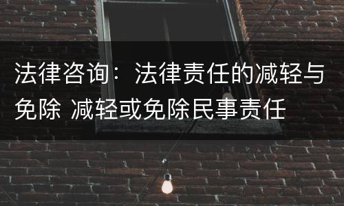 法律咨询：法律责任的减轻与免除 减轻或免除民事责任