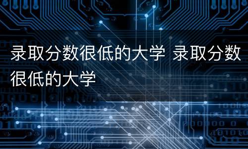 录取分数很低的大学 录取分数很低的大学