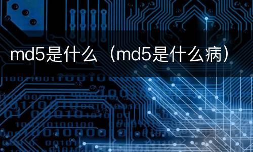 md5是什么（md5是什么病）