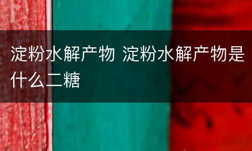 淀粉水解产物 淀粉水解产物是什么二糖
