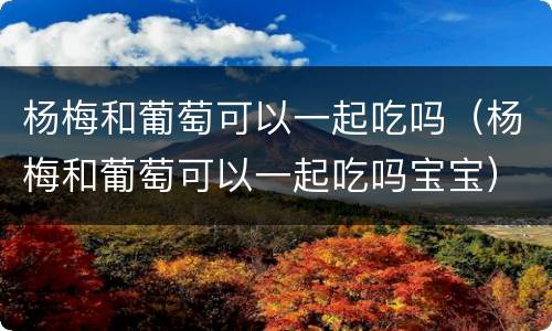 杨梅和葡萄可以一起吃吗（杨梅和葡萄可以一起吃吗宝宝）