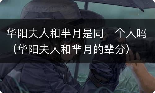 华阳夫人和芈月是同一个人吗（华阳夫人和芈月的辈分）