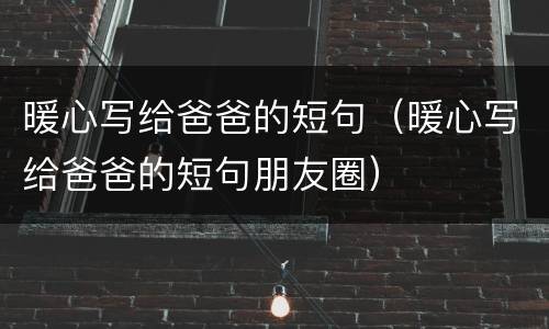 暖心写给爸爸的短句（暖心写给爸爸的短句朋友圈）