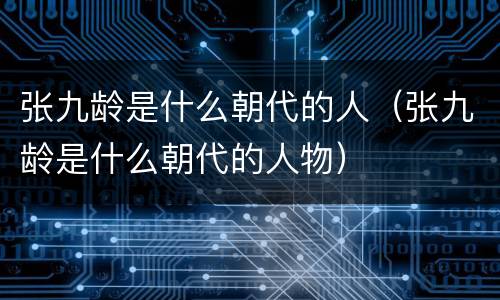 张九龄是什么朝代的人（张九龄是什么朝代的人物）