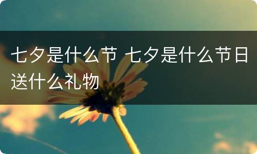 七夕是什么节 七夕是什么节日送什么礼物