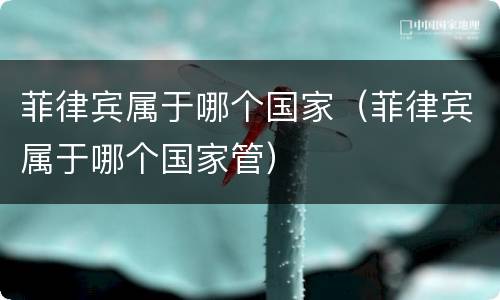 菲律宾属于哪个国家（菲律宾属于哪个国家管）