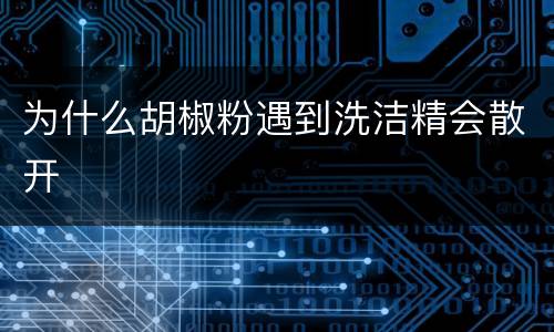 为什么胡椒粉遇到洗洁精会散开