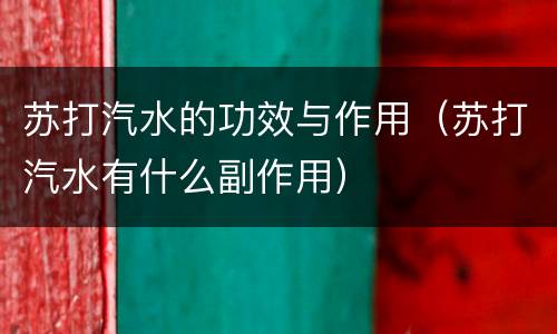 苏打汽水的功效与作用（苏打汽水有什么副作用）