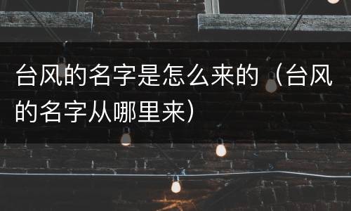台风的名字是怎么来的（台风的名字从哪里来）