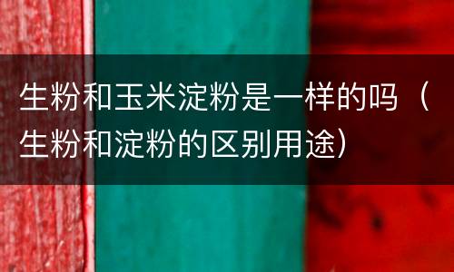 生粉和玉米淀粉是一样的吗（生粉和淀粉的区别用途）